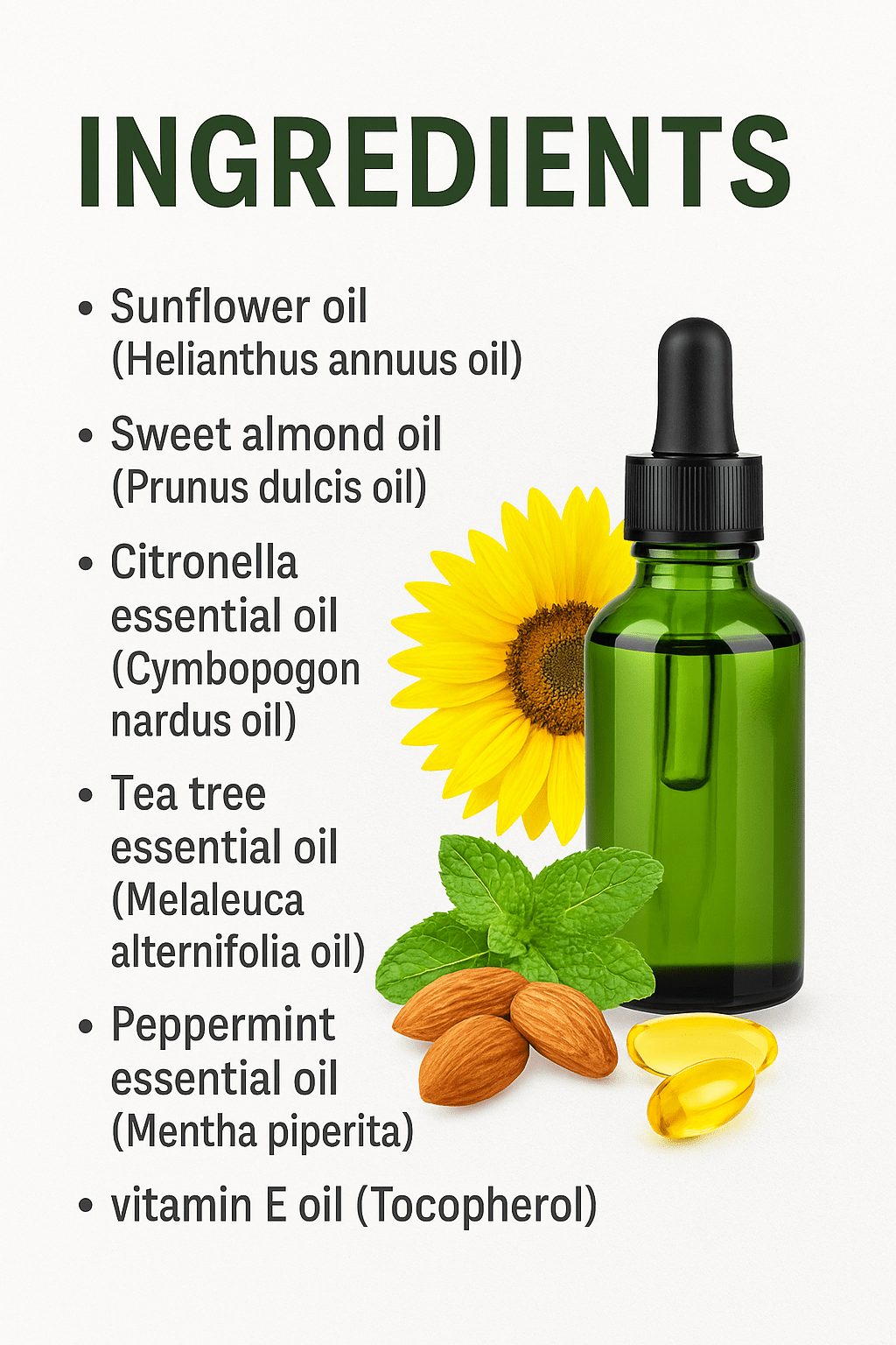 Natural Insect Repellent Bug Oil 100–500ml DEET Free Mosquito Midge Massage Rub Oil