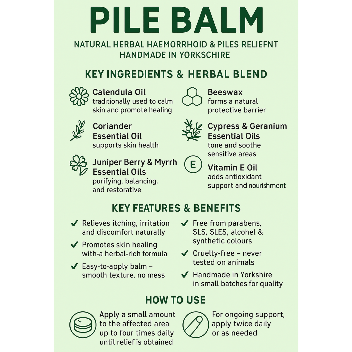 Natural Ointment Piles Haemorrhoids Soothing Cooling Swelling Haemorrhoid Relie