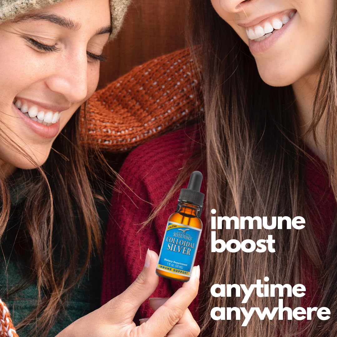 Natural Path Silver Wings Colloidal Silver Liquid - Enhanced Immune Support Supplement - 250ppm (1250mcg) - 2oz Spray