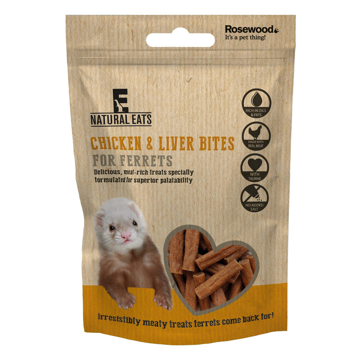 Rosewood Naturals Ferret Bites Chicken and Liver - Case of 12