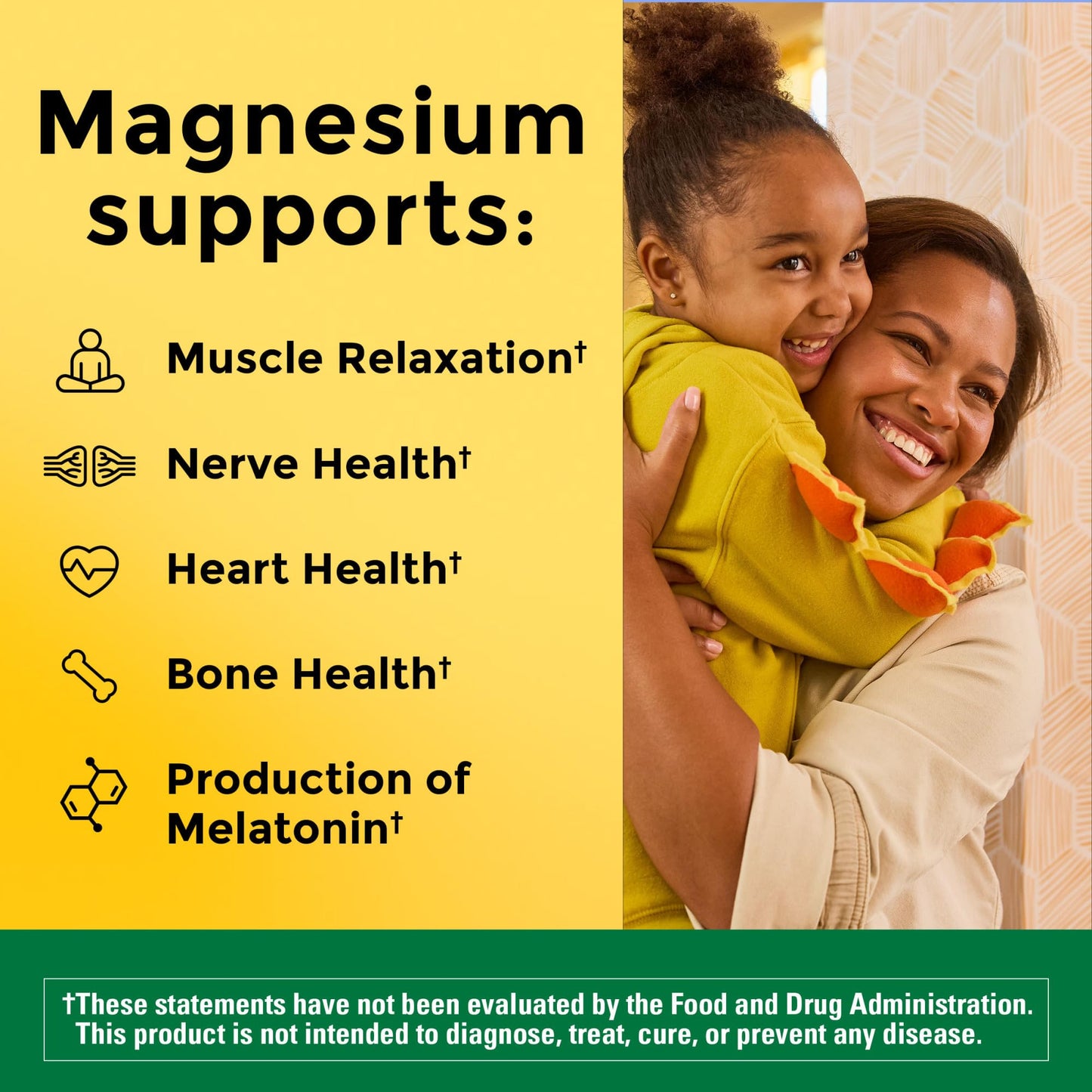 Nature Made Magnesium Glycinate 200 mg – 60 Capsules | Supports Muscle, Heart, Nerve & Bone Health
