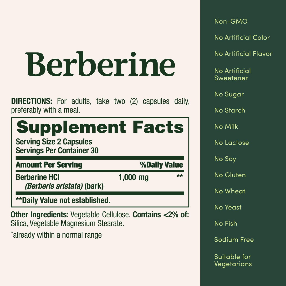 Nature's Bounty Berberine 1000mg – Heart Health Support, Non-GMO, 60 Count