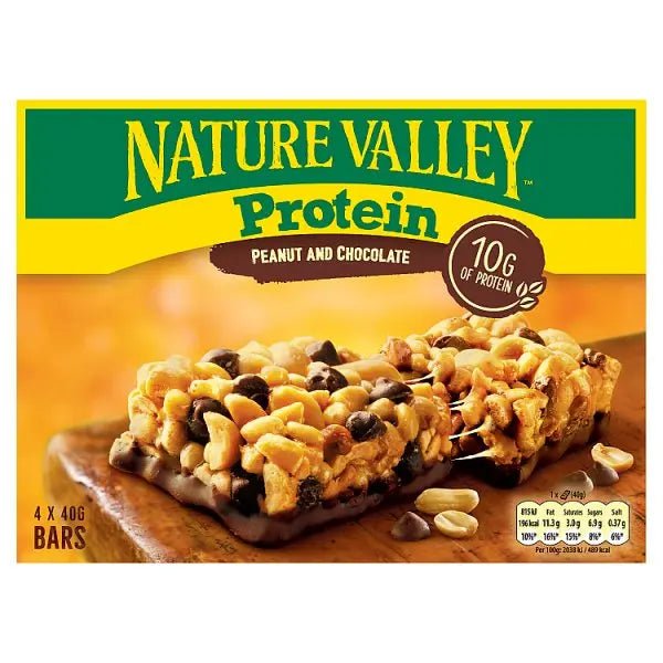 Nature Valley Protein Peanut & Chocolate Cereal Bars 4 x 40g (160g) (Case of 8)