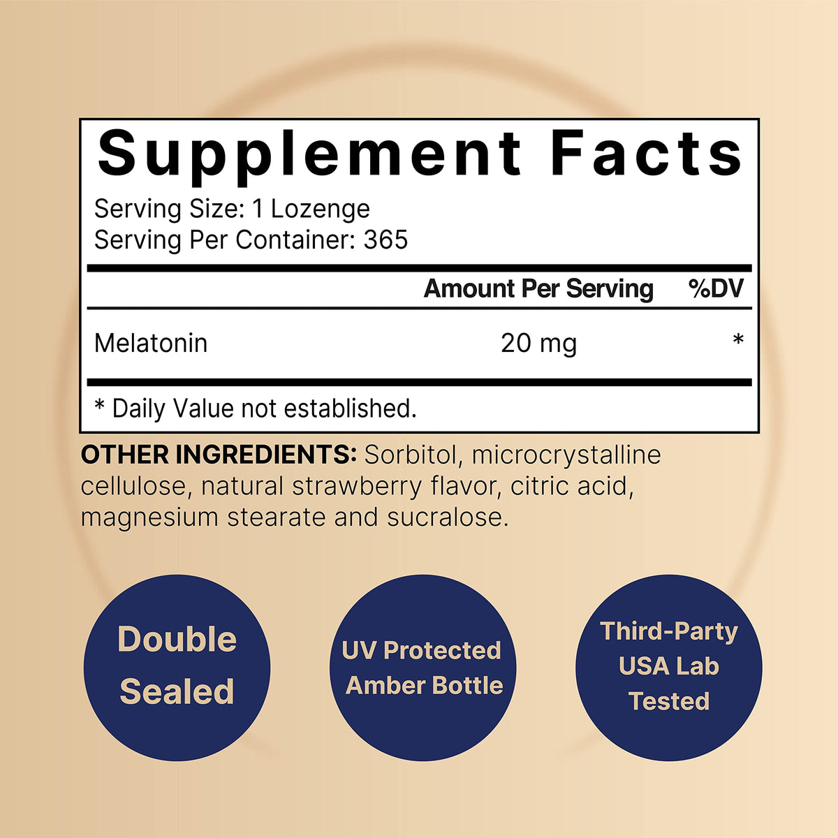 NatureBell Melatonin 20mg – 365 Fast-Dissolve Chewables, Strawberry | 1 Year Supply, Non-GMO & Gluten-Free