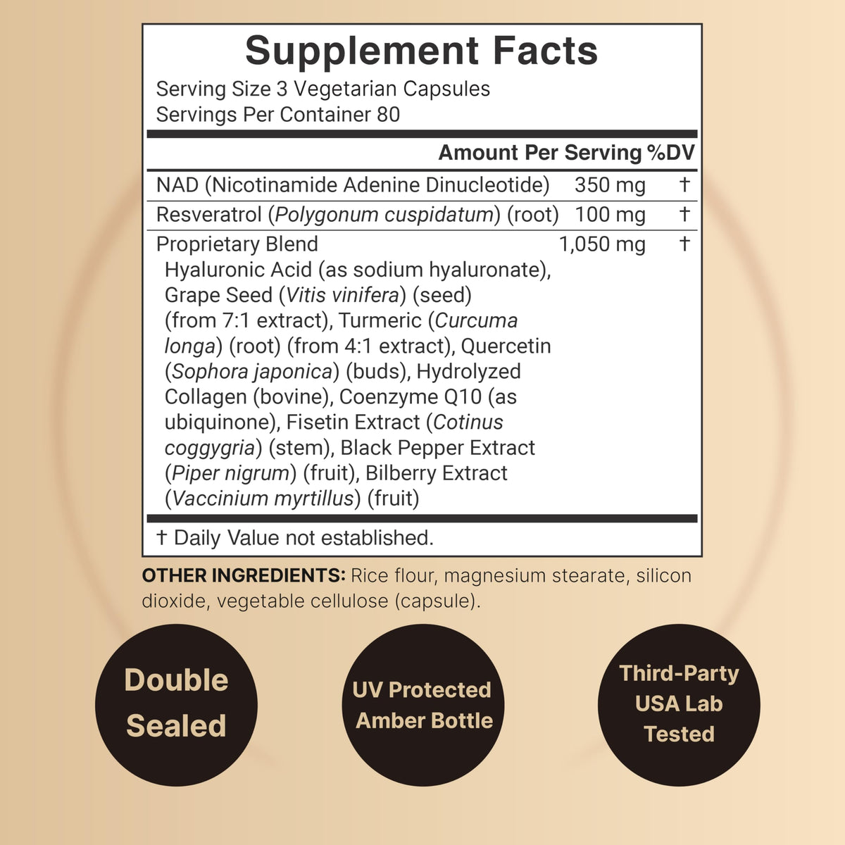 NatureBell NAD+ 1,500mg – 240 Veggie Capsules | 10-in-1 NMN Alternative