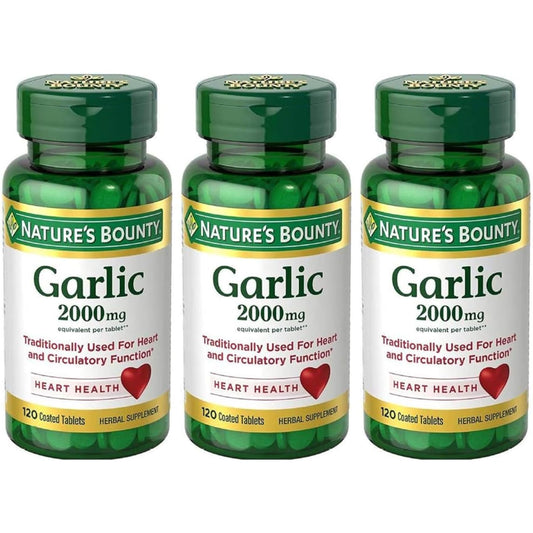 Nature's Bounty Garlic 2000mg Tablets - 120 ea (Pack of 3)