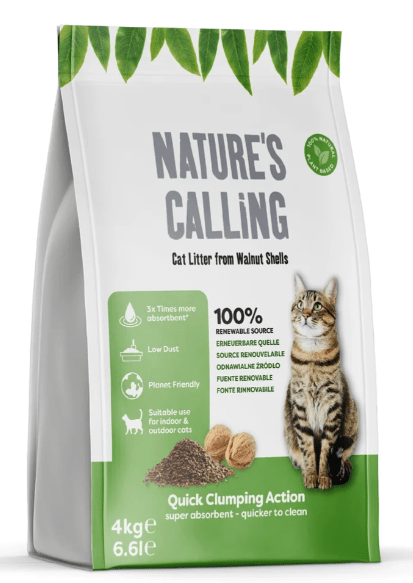 Natures Calling Cat Litter From Walnut Shells 4Kg