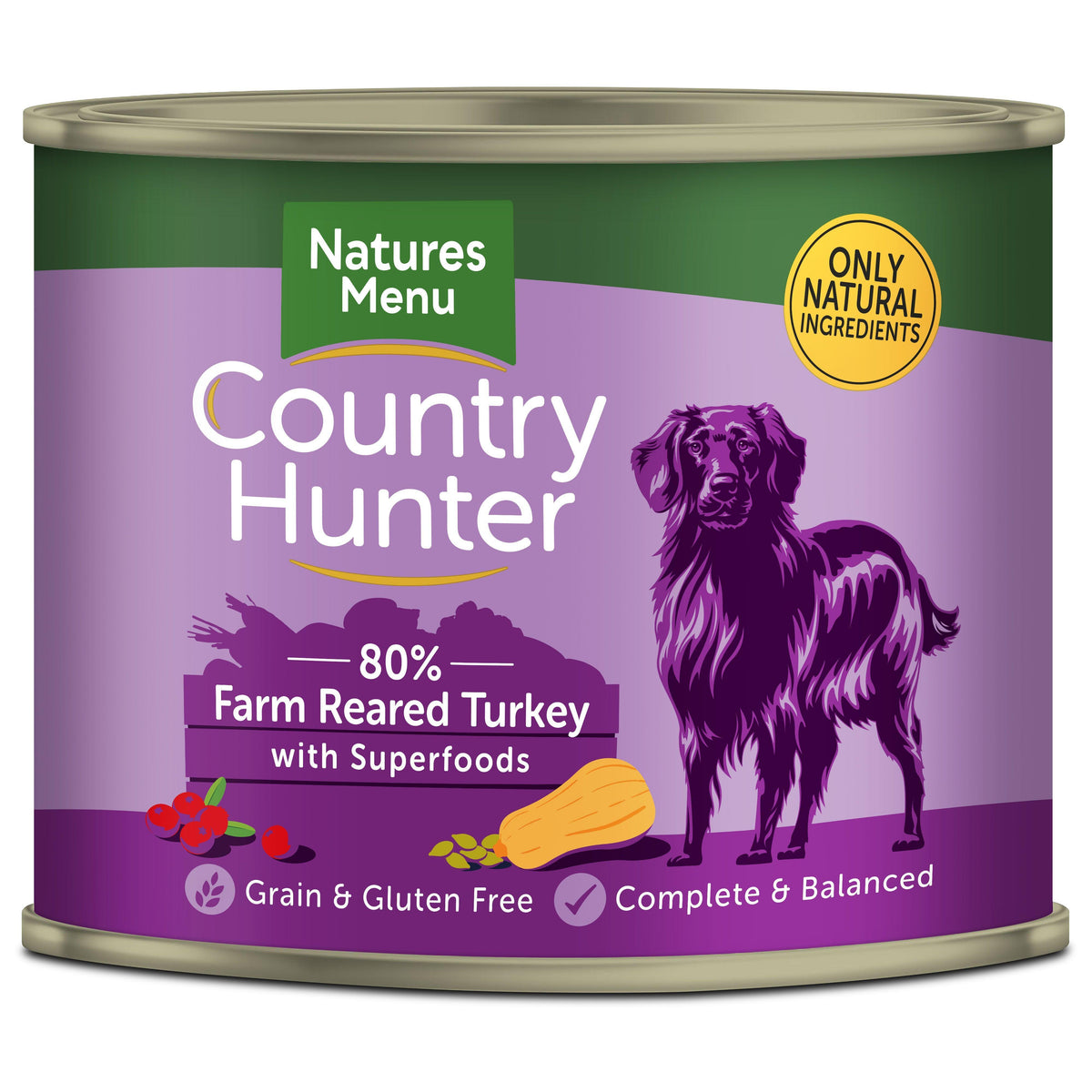 Natures Menu Country Hunter Turkey Dog Food Tins 600g - Case of 6