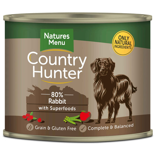 Natures Menu Ctry Hunter Dog Tins Rabbi 6x600g
