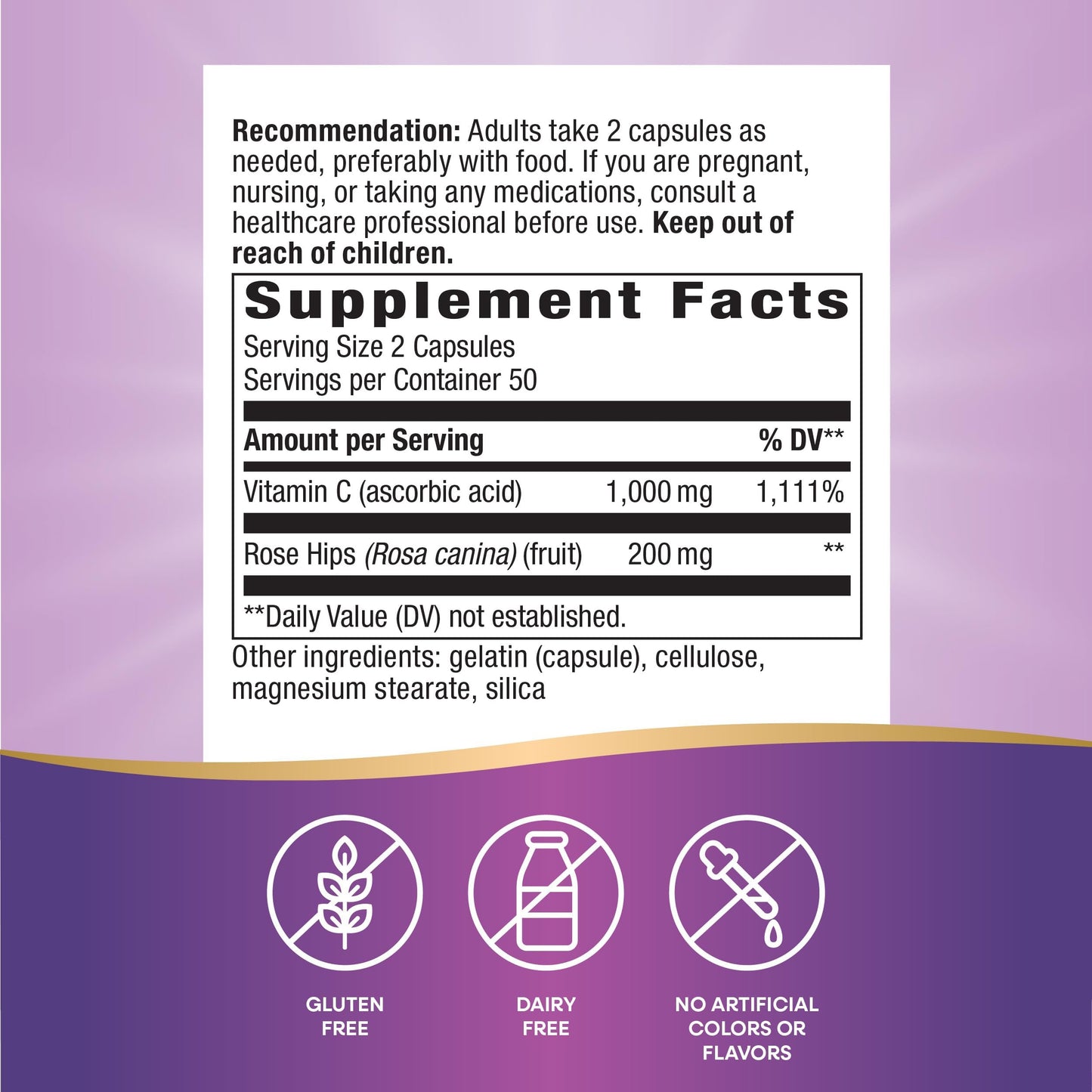 Nature's Way Vitamin C with Rose Hips - 1000 mg Immune Support (2-Pack)