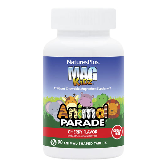 NaturesPlus MagKidz Animal Parade Magnesium Chewables – Cherry Flavor, 135 Servings (Pack of 3) | Non-GMO, Vegan, Gluten Free, Sugar Free