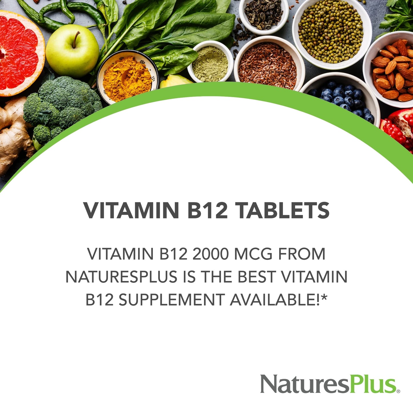 NaturesPlus Vitamin B12 Methylcobalamin 1000 mcg - 90 Vegetarian Tablets | Energy & Vitality