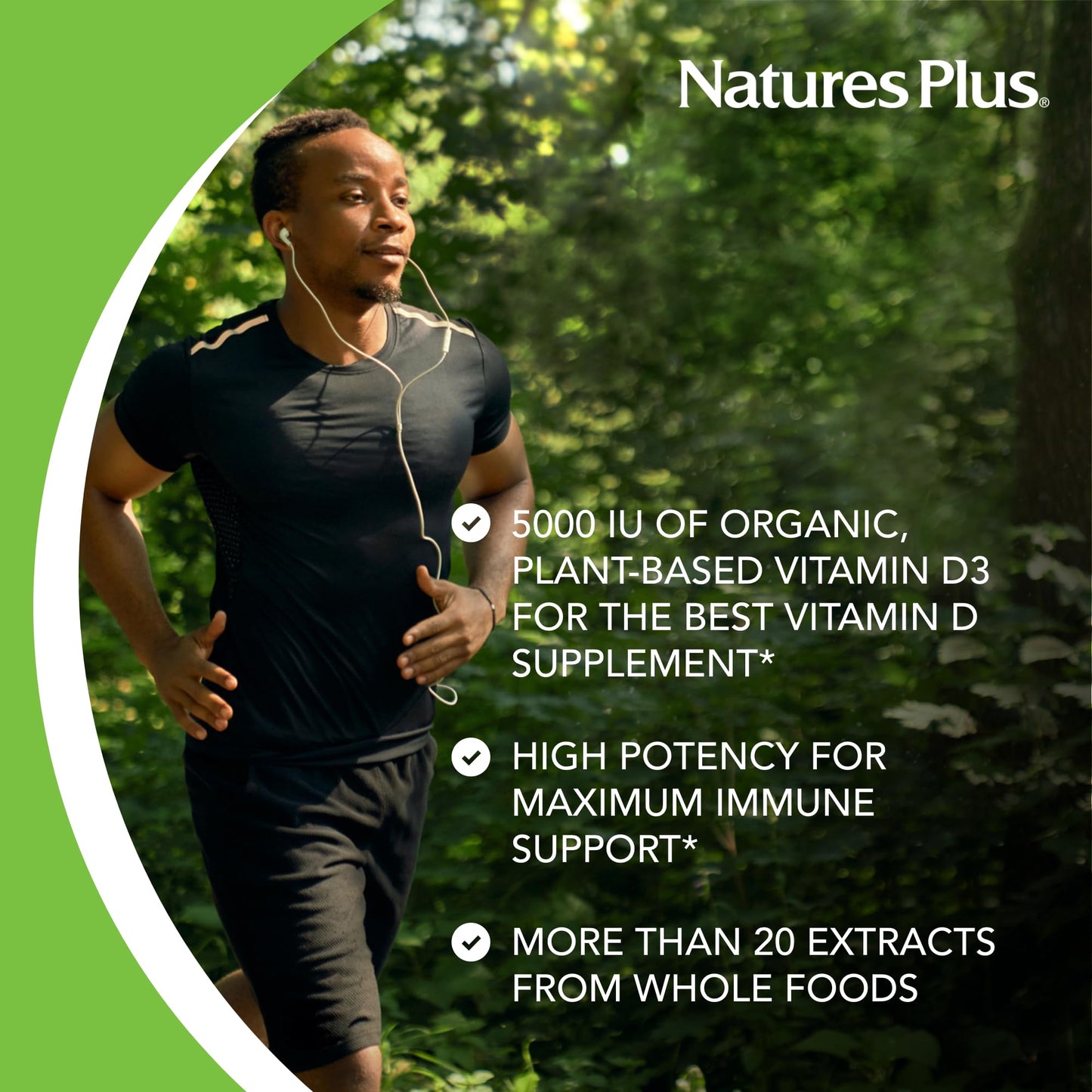 NaturesPlus Source of Life Garden Vitamin D3-60 Vegan Capsules | Immune Support, Organic, Non-GMO, Gluten Free