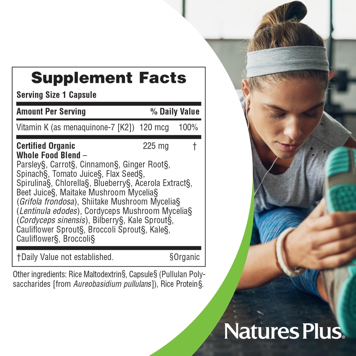 Vitamin K2-60 Vegan Capsules | Source of Life Garden by NaturesPlus – Organic, Non-GMO, Gluten Free