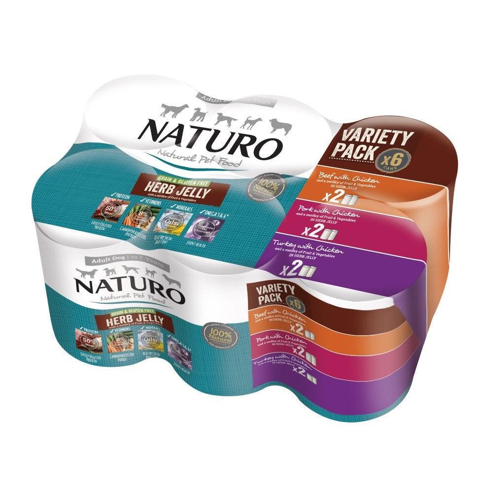 Naturo Adult Grain and Gluten Free Variety in Herb Jelly Tins 6 x 390g - Case of 4