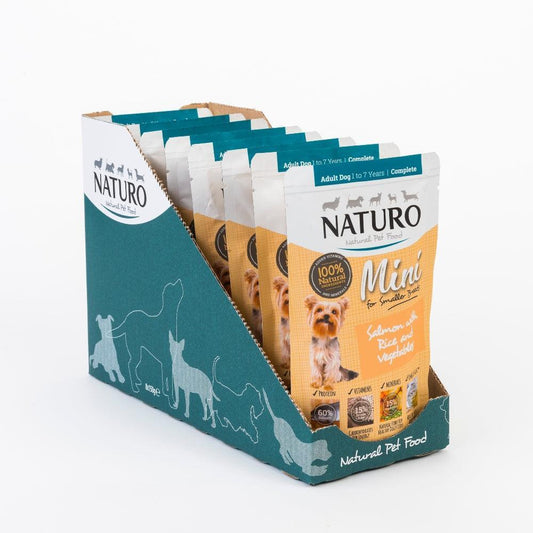 Naturo Adult Mini Salmon with Rice & Veg Pouches 150g