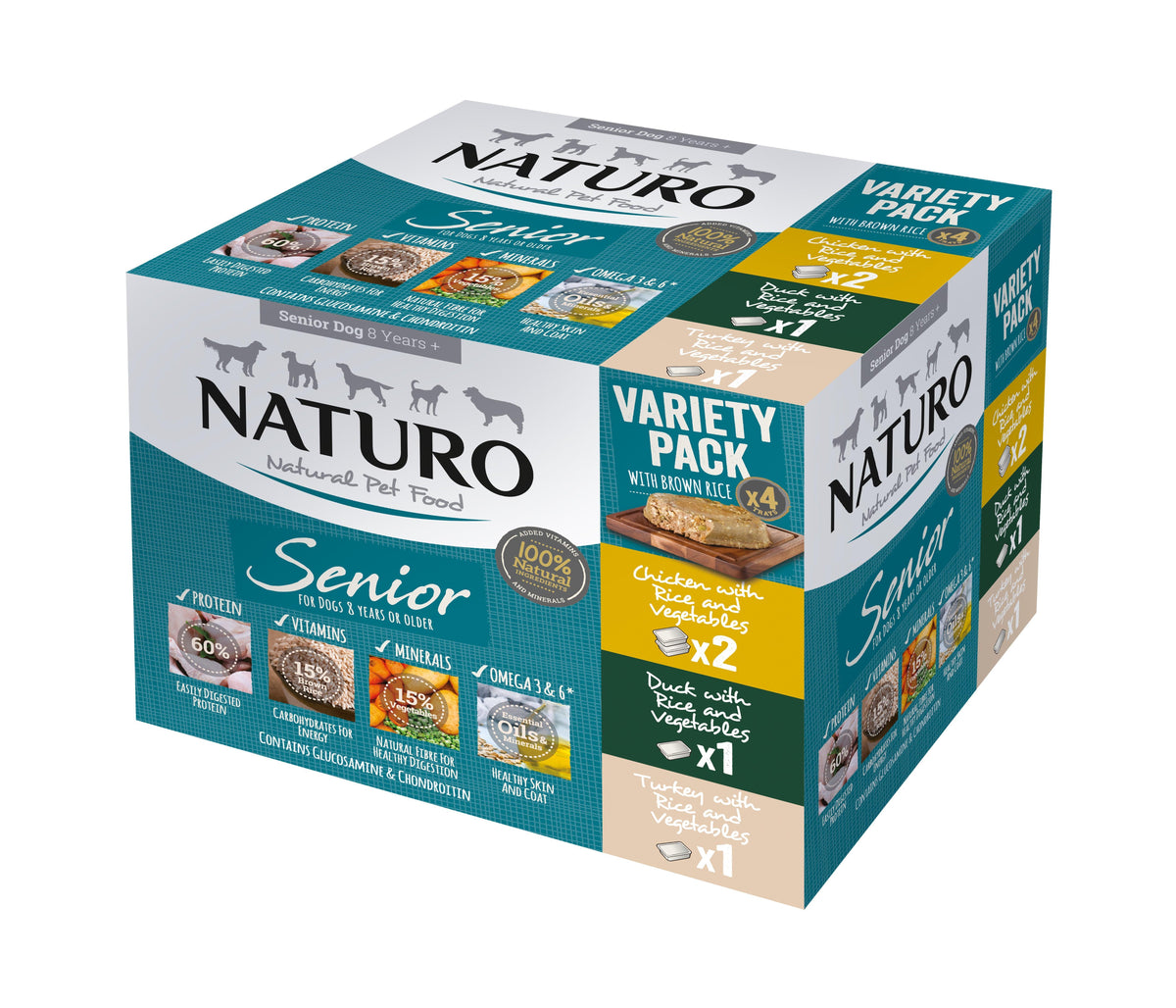 Naturo Senior Variety with Rice & Vegetables Trays 400g