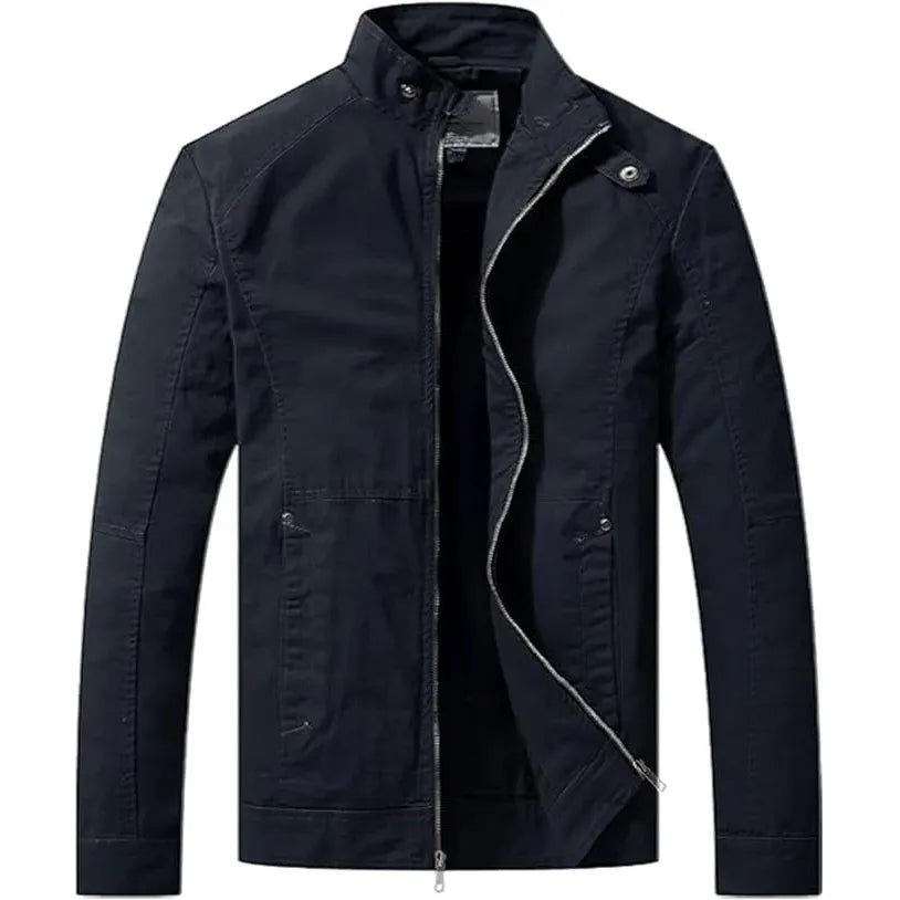 Mens Military Field Jacket Lightweight Cotton Outdoor Navy Blue Size S