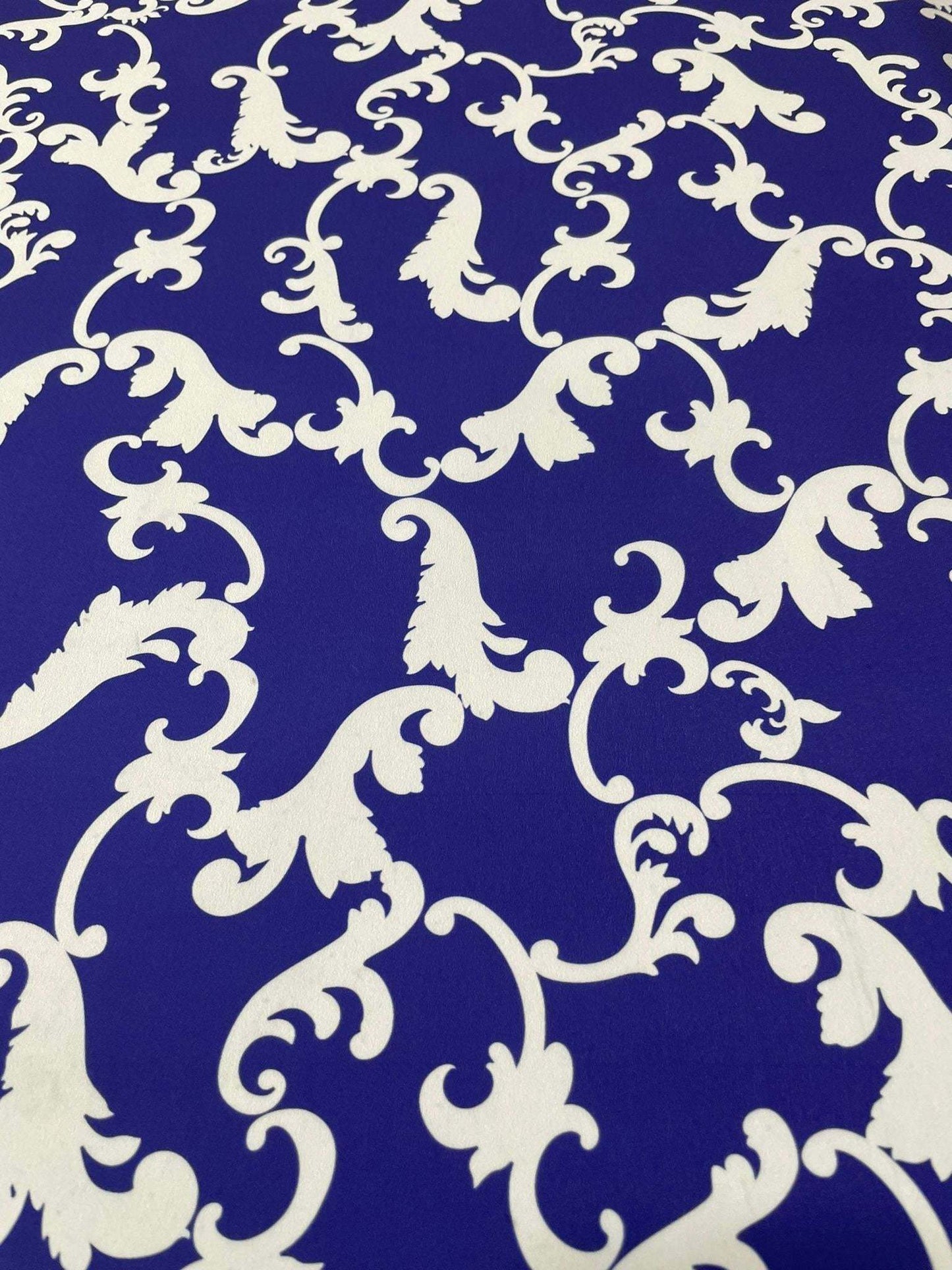Baroque Navy Blue Fabric by Metre
