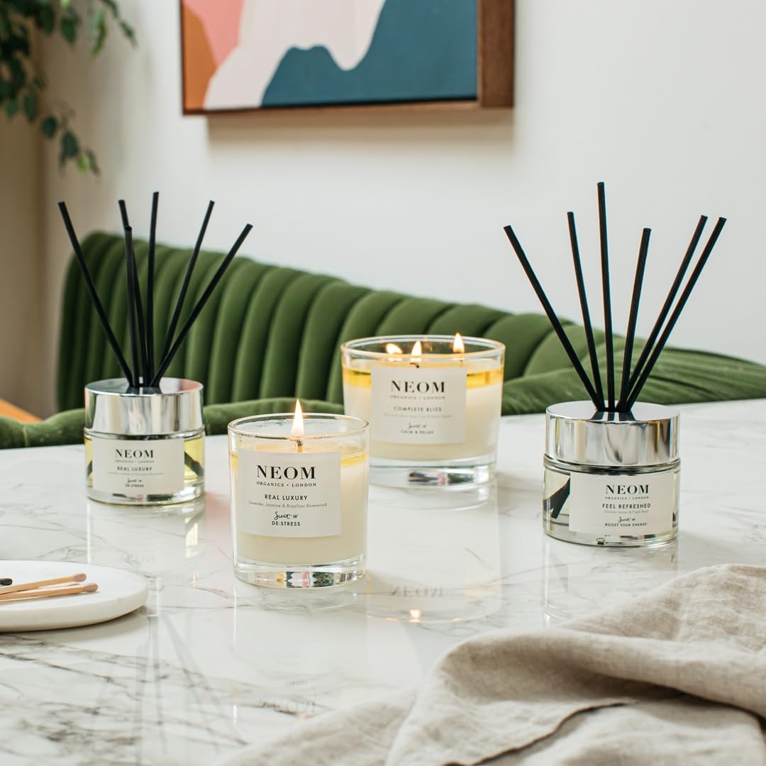 Neom Feel Refreshed Scented Candle | Lemon & Basil | 1 Wick, 185g, 35h Burn