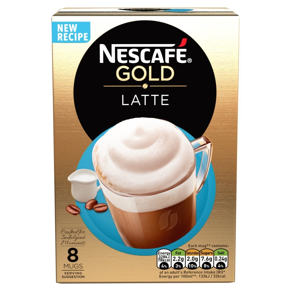 Nescafe Latte Instant Coffee 8 x 18g Sachets (Case of 6)