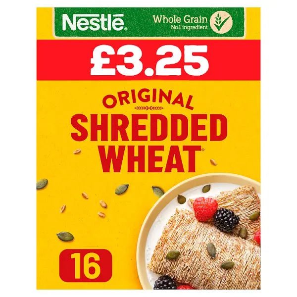 Nestlé Shredded Wheat Original Cereal 16 Biscuits 360g (Case of 5)