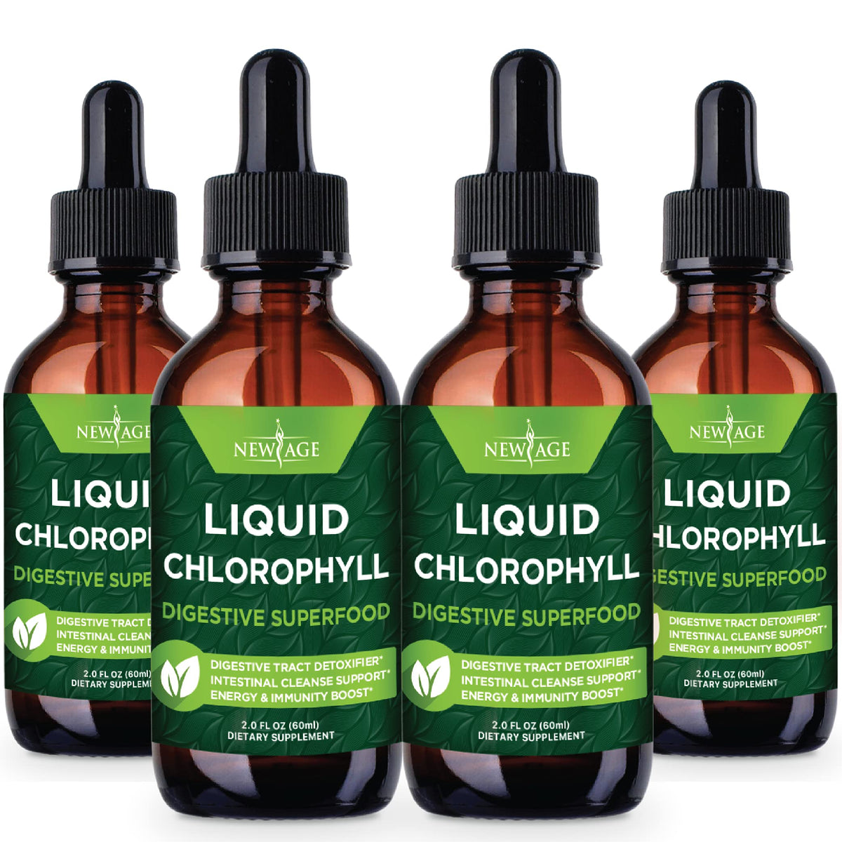 NEW AGE Chlorophyll Liquid Drops (2 fl oz x4) – Energy, Digestion & Immune Support