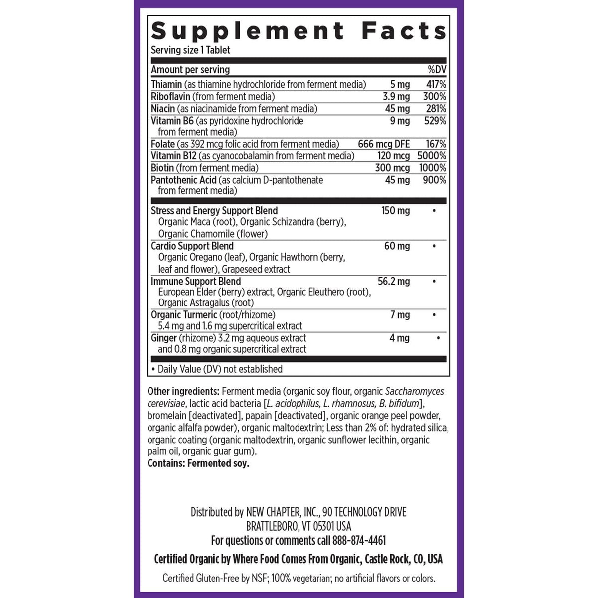 New Chapter Vitamin B Complex – Fermented Coenzyme B, Organic 90 ct