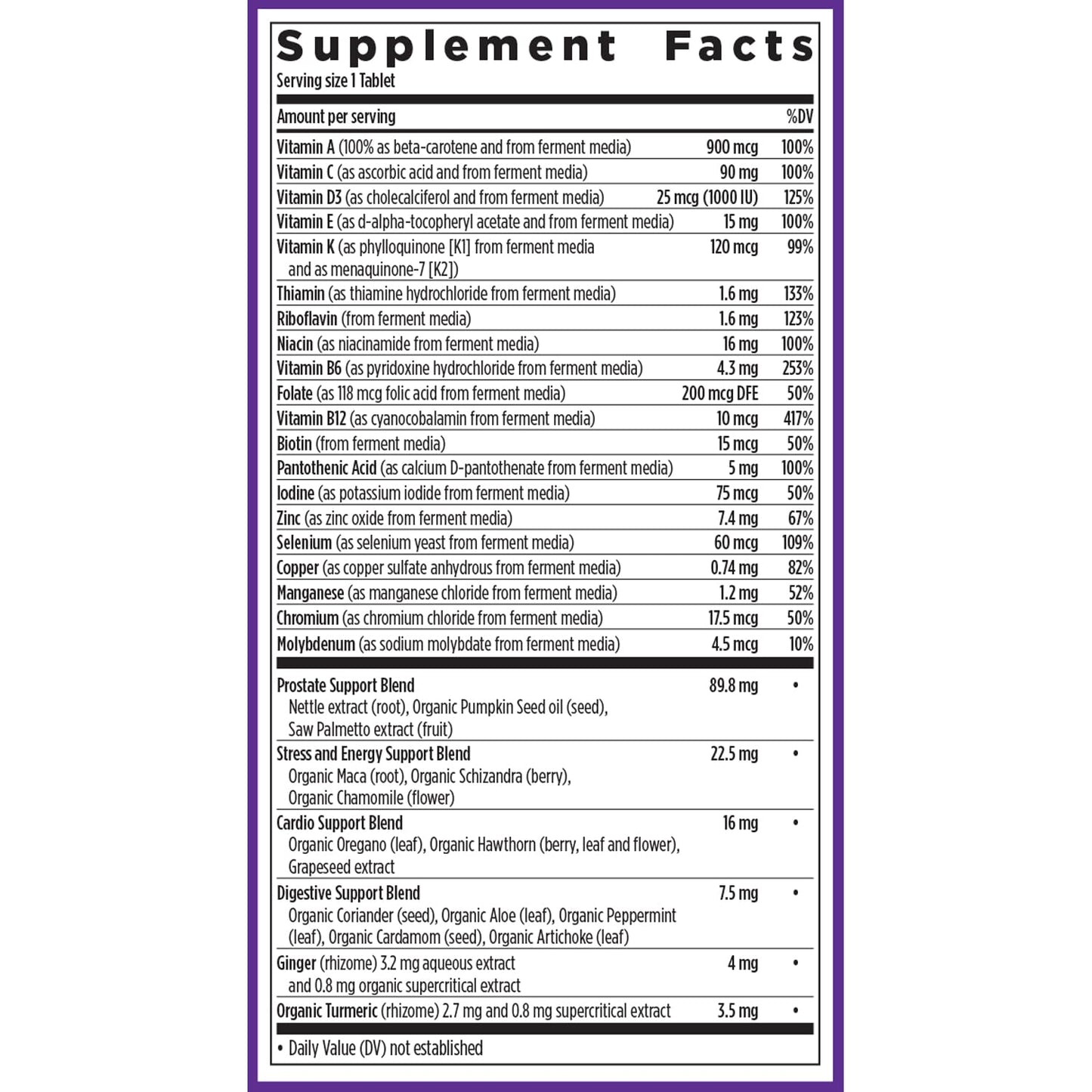 New Chapter Men’s Multivitamin 40+ | One Daily Fermented Multivitamin for Energy, Immunity & Heart Health | Gluten-Free & Non-GMO | 72 Tablets
