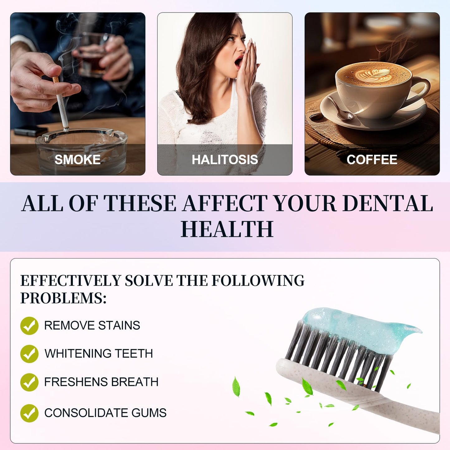 Niacinamide Whitening Toothpaste – Natural Gentle Care, Deep Stain Removal, Fresh Breath, Gum Health | 3.8 oz