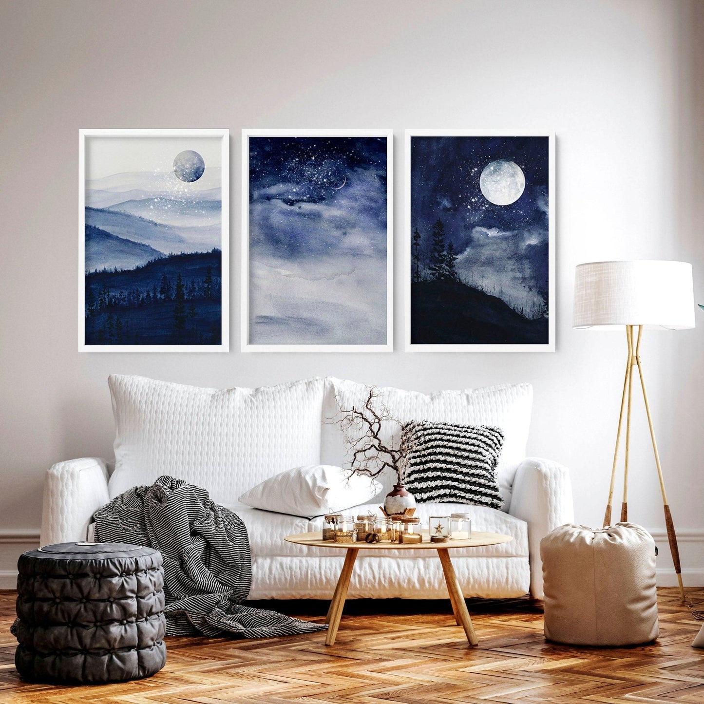 Nordic wall art | set of 3 framed wall art prints