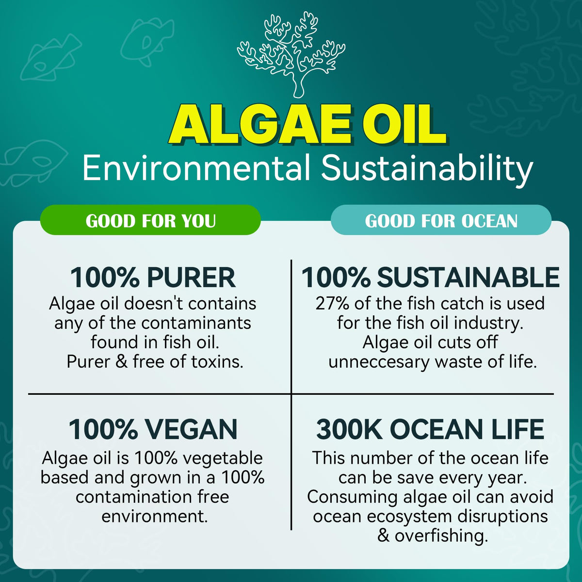 Algae Omega-3 Gummies 1000mg | Vegan DHA 460mg EPA 230mg | 60 Count