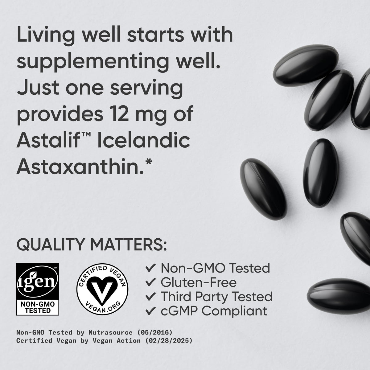 Sports Research Triple Strength Vegan Astaxanthin 12mg - Algae-Based, Non-GMO, 60 Softgels