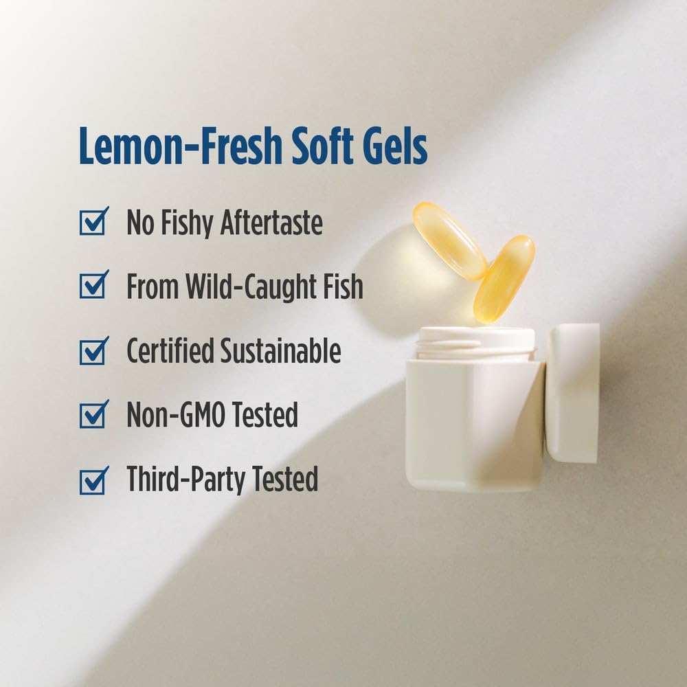 Nordic Naturals ProOmega Lemon Flavor – 210 Soft Gels, 1000 mg Omega-3 (EPA & DHA)