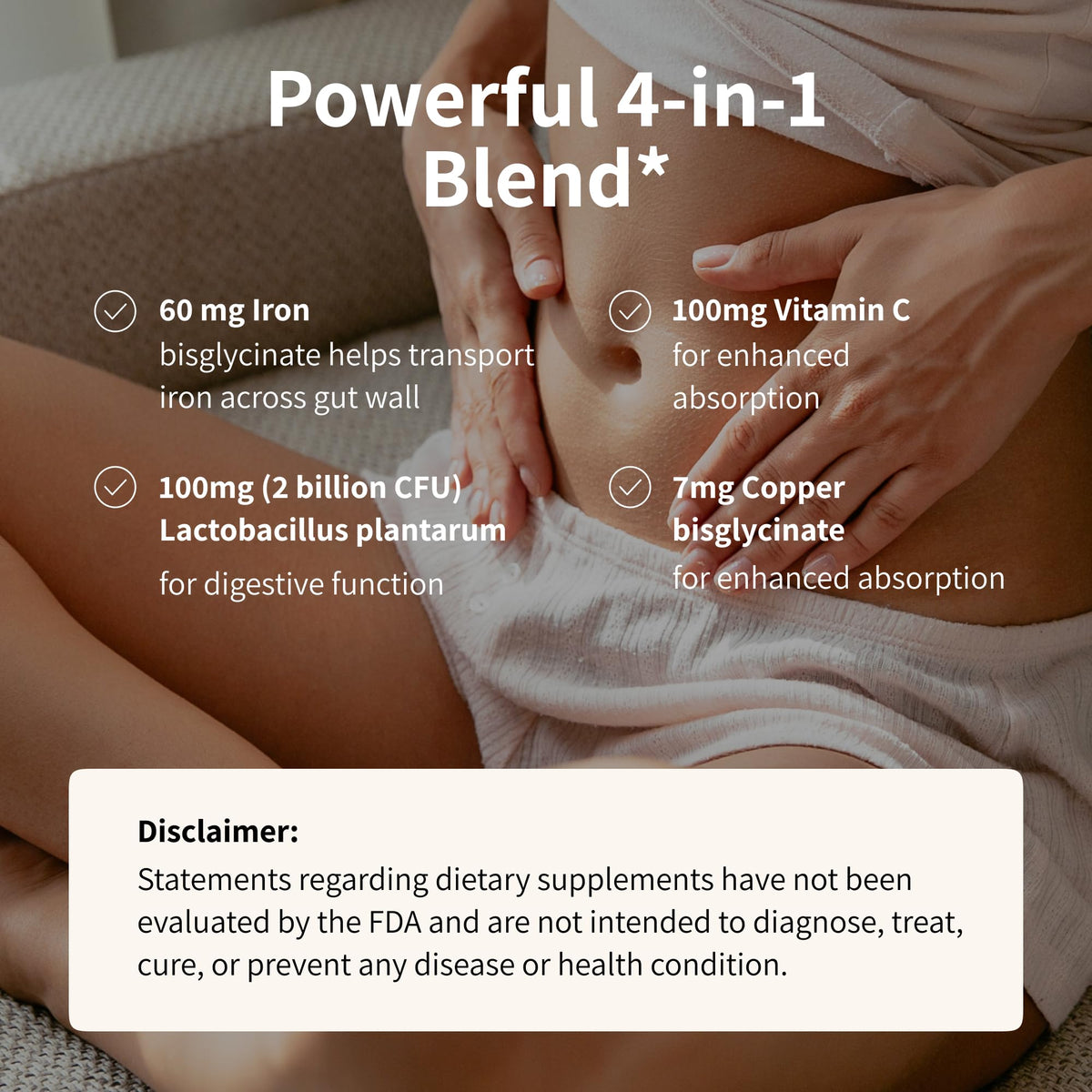 Nourished ProbIron: Vegan Iron + Probiotic for Women (90 Capsules)