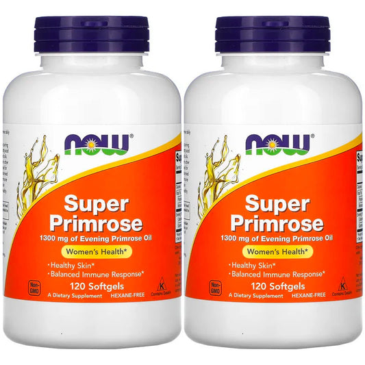 Now Foods Super Primrose 1300mg – 120 gels (Pack of 2) | GLA Omega-6
