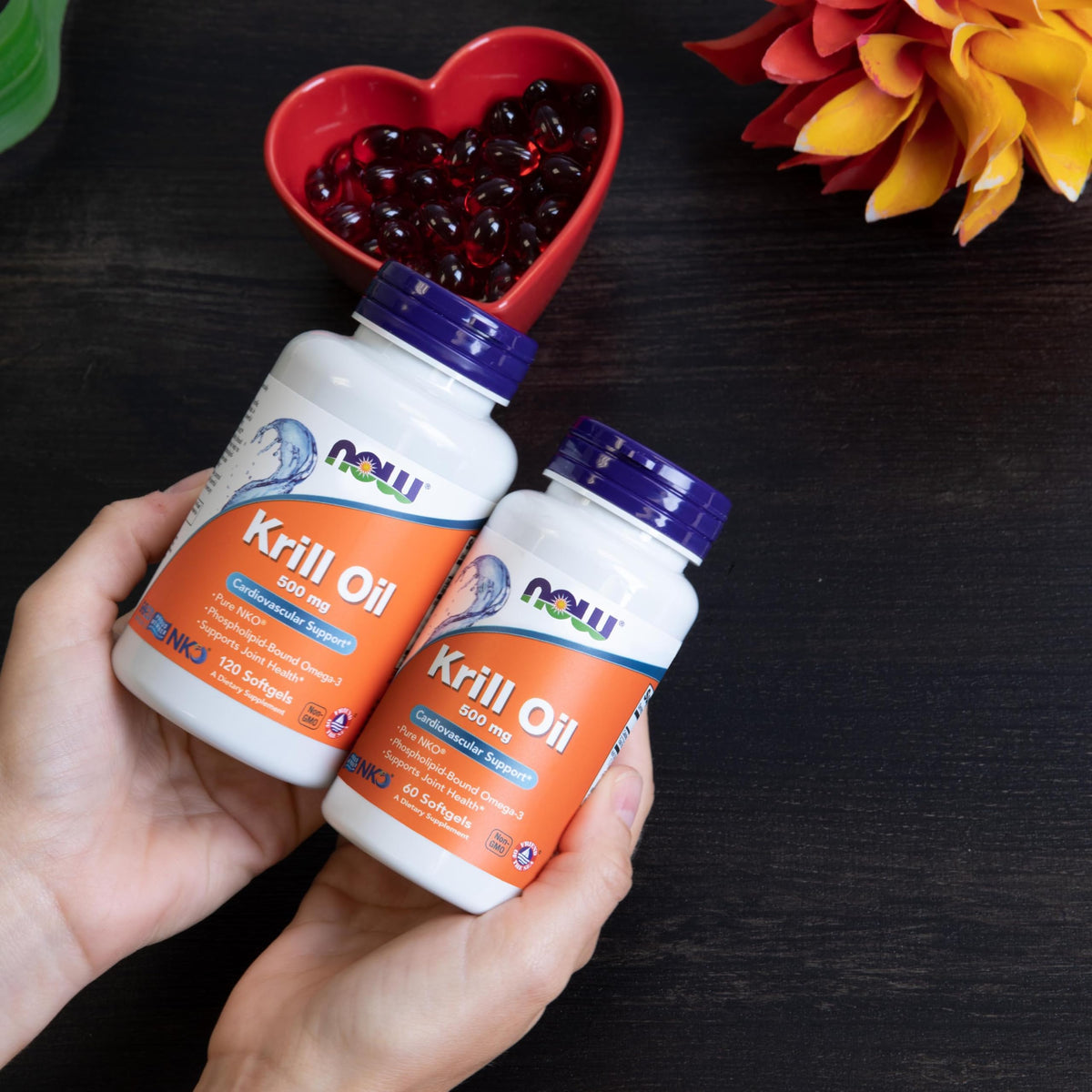 NOW Supplements Krill Oil 500 mg – Phospholipid-Bound Omega-3 for Cardiovascular & Joint Support (120 Softgels)