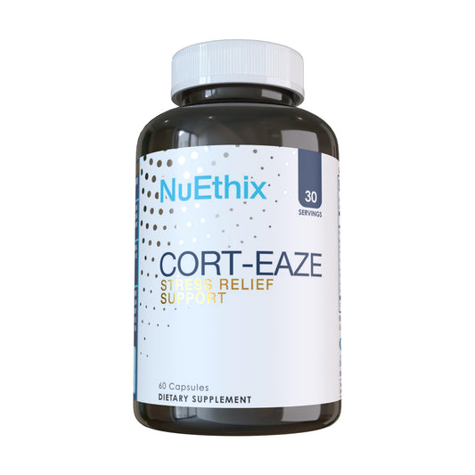 NuEthix Formulations Cort-Eaze – Cortisol Support Supplement with Ashwagandha, L-Theanine & Rhodiola Rosea | 60 Capsules