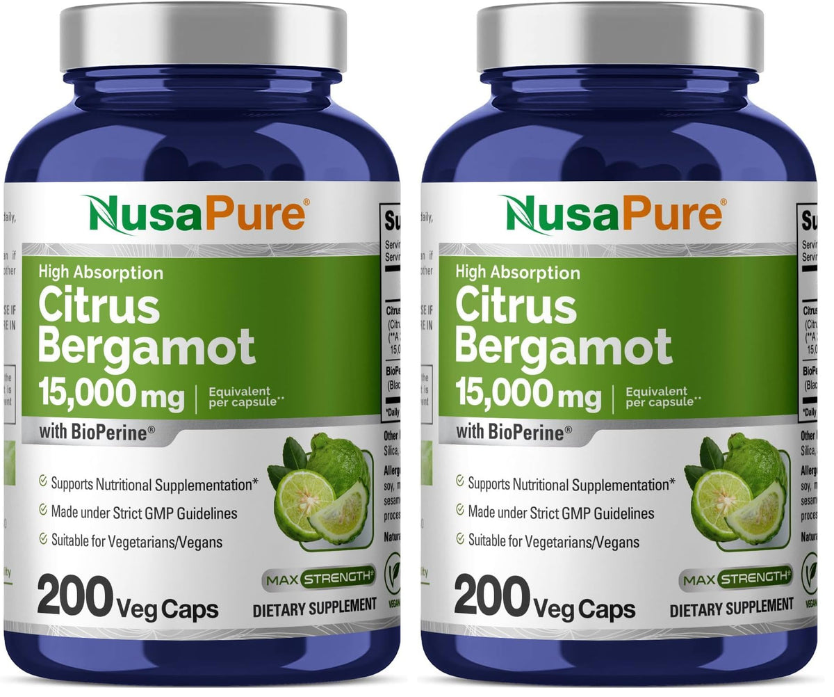 NusaPure Citrus Bergamot Capsules 15,000mg – 200 Servings (Pack of 2)
