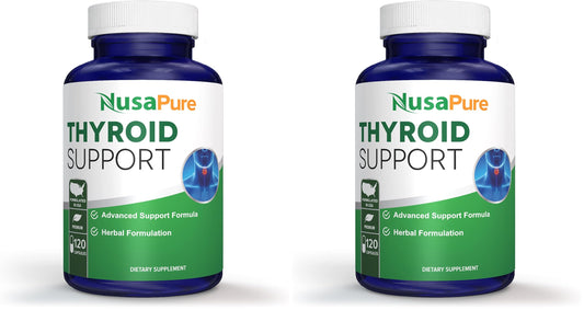 NusaPure Thyroid Support Supplement (Non-GMO) 120 Caps – Pack of 2