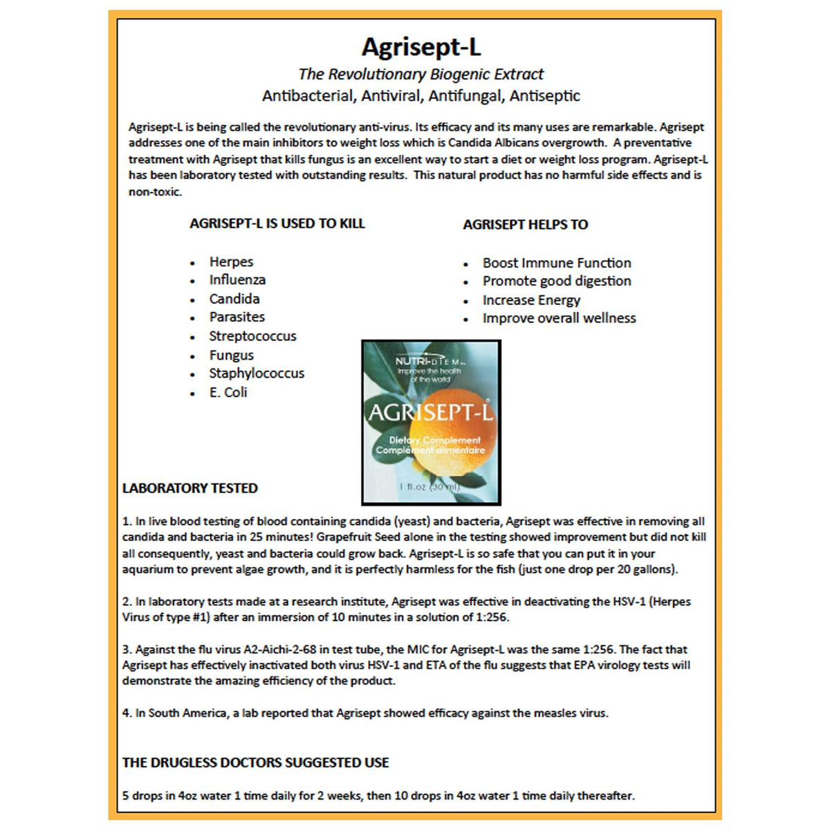 Nutri-Diem Agrisept L Antioxidant 30ml – 3 Bottles