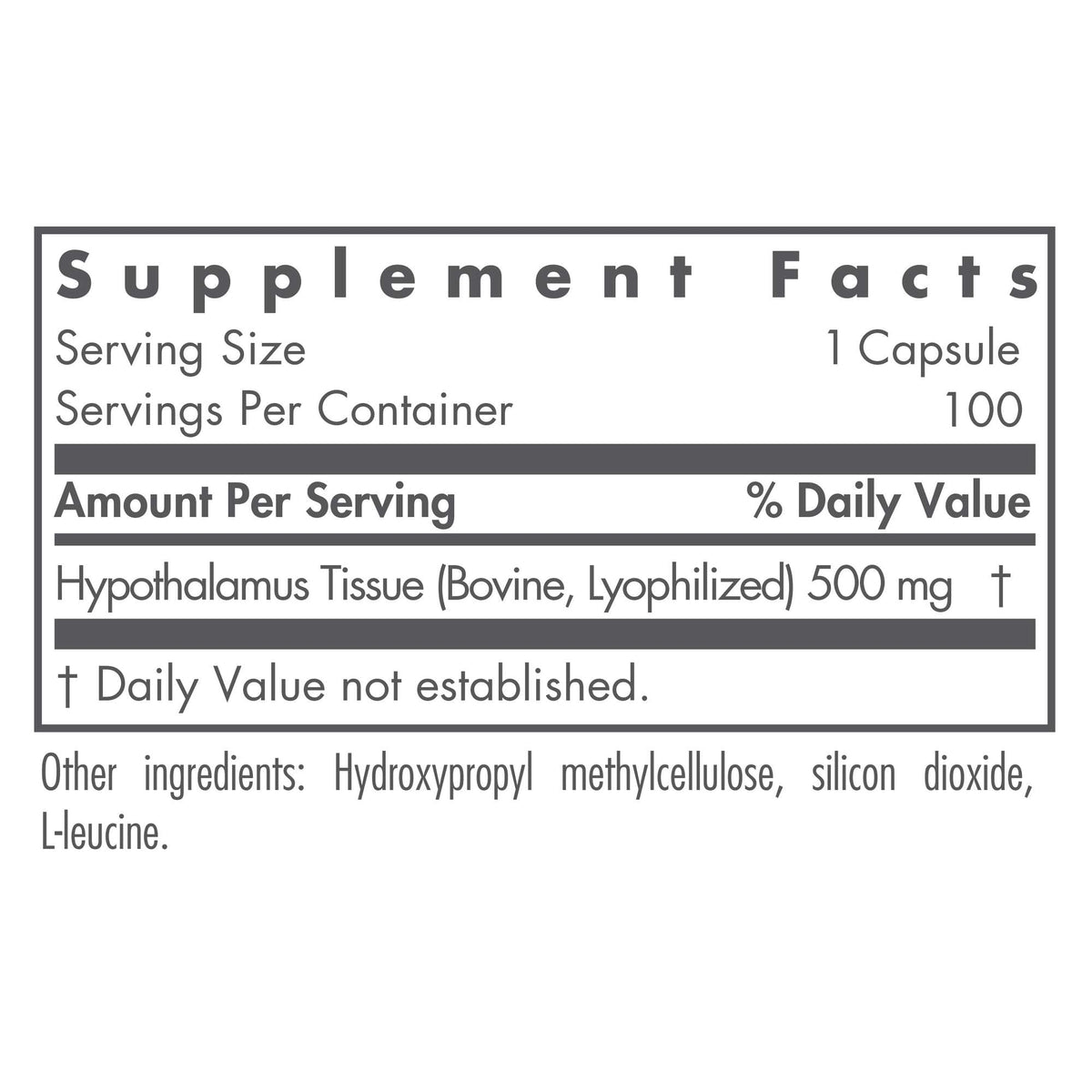 Nutricology Hypothalamus Supplement - Endocrine Support (Adrenal, 500mg) Vegicaps