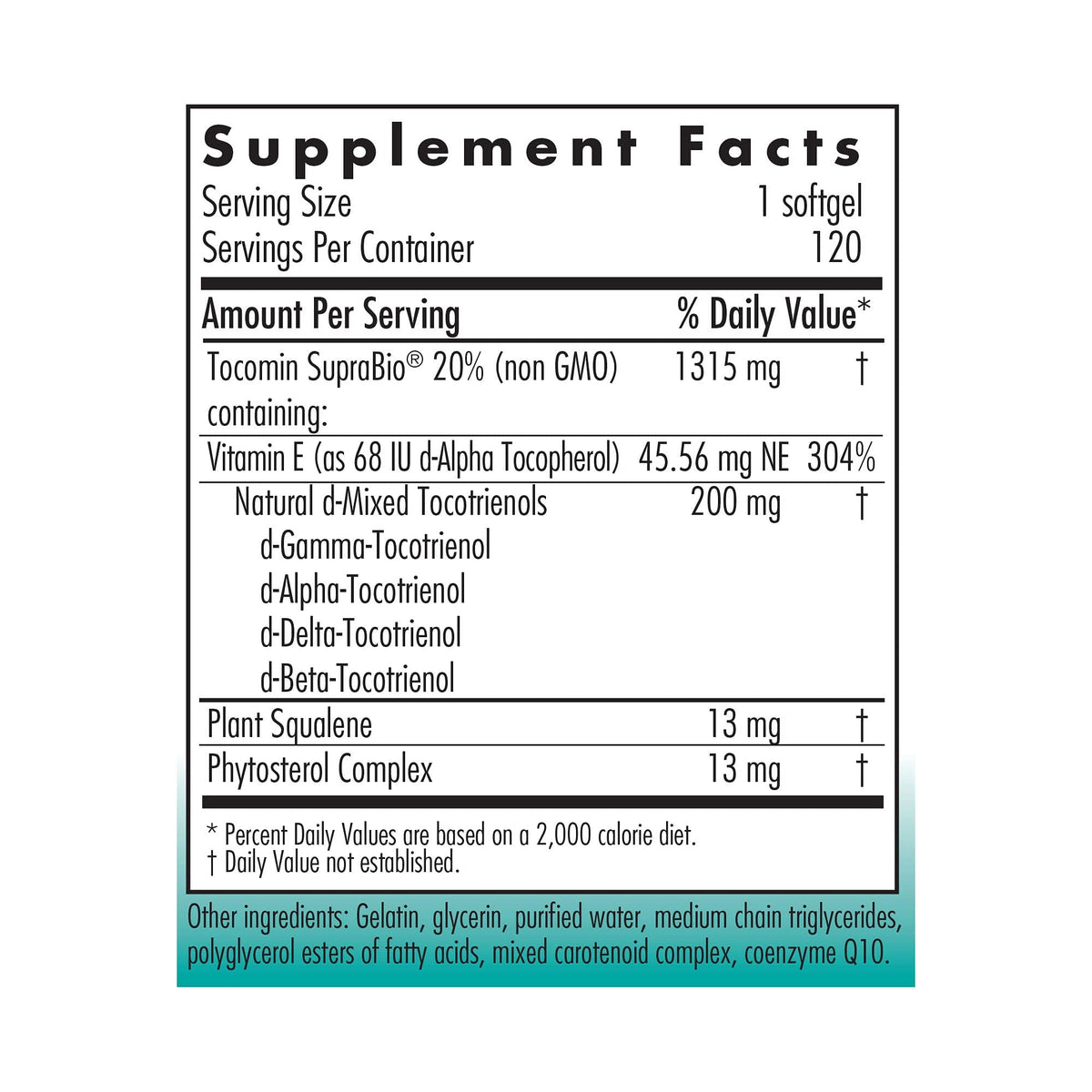 Nutricology Tocomin SupraBio Tocotrienols 200 mg – 120 Softgels