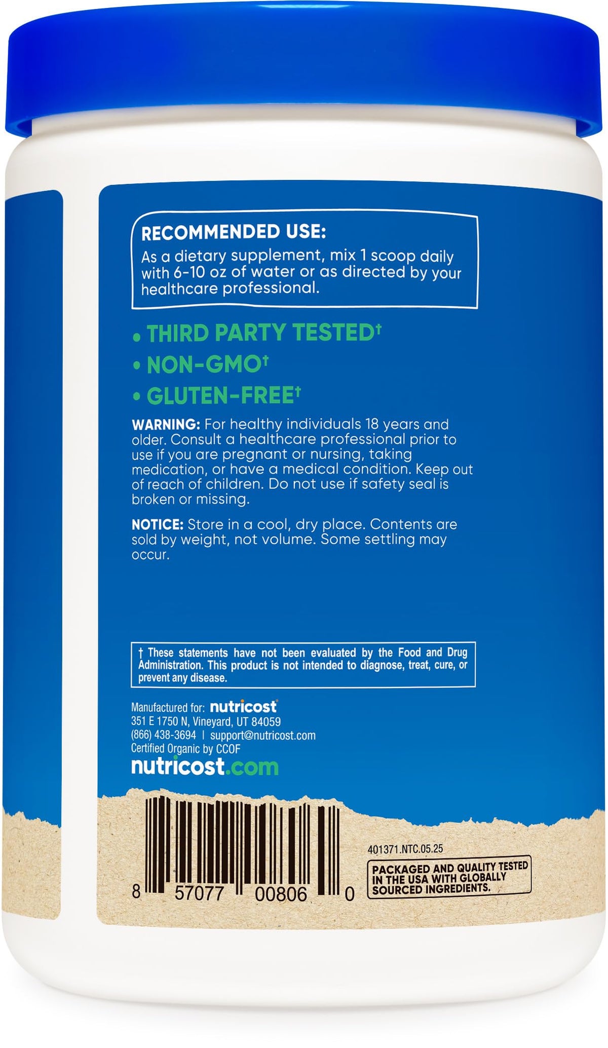 Nutricost Organic Cordyceps Powder 250g – USDA Organic, Non-GMO, Gluten Free