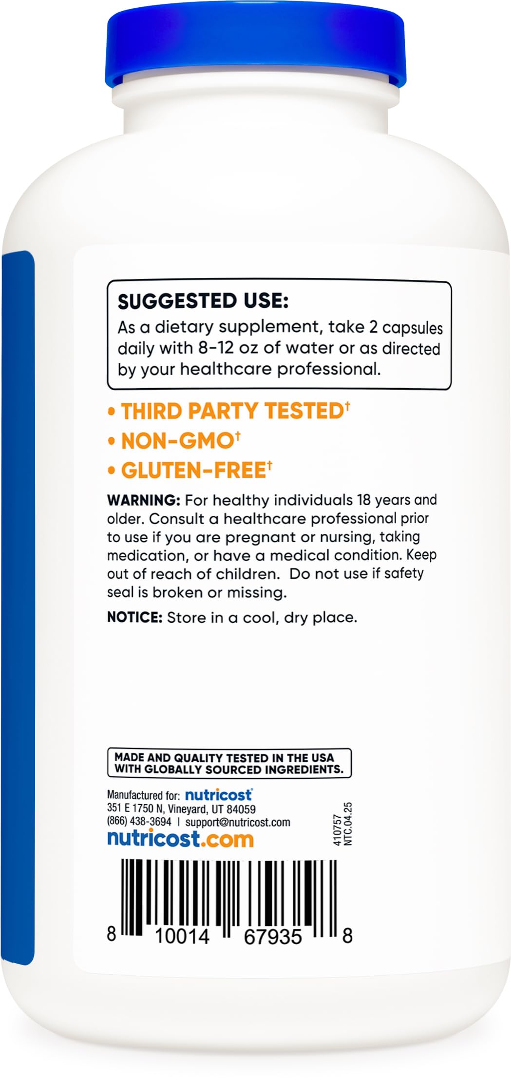 Nutricost L-Lysine 1000mg per Serving – 250 Servings, 500 Capsules – Gluten Free & Non-GMO