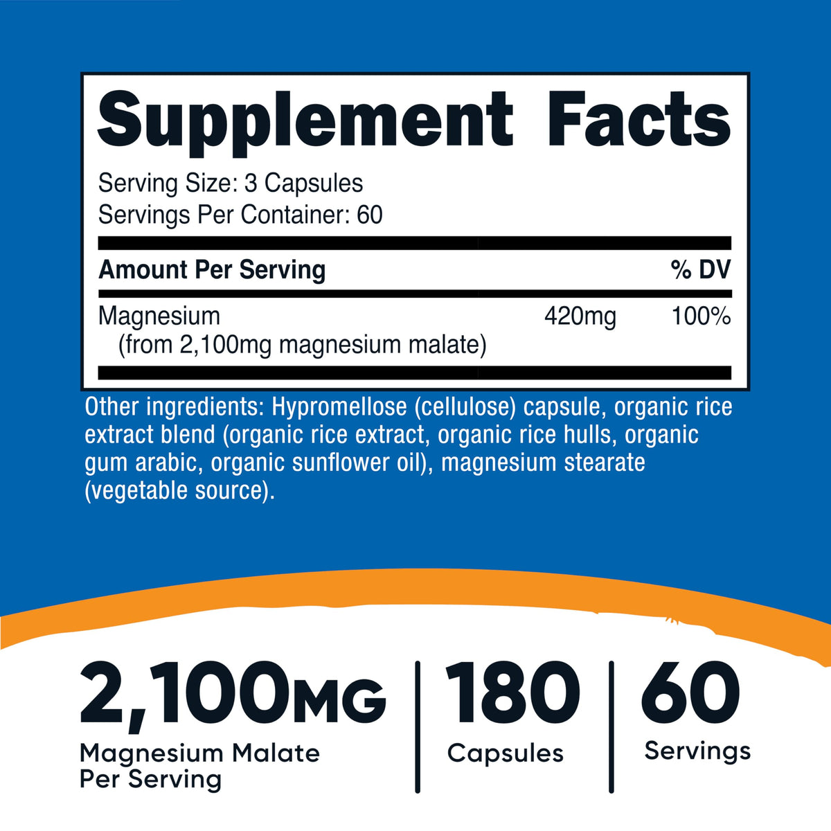 Nutricost Magnesium Malate 2100mg – 180 Capsules (Pack of 2) | Gluten Free, Non-GMO