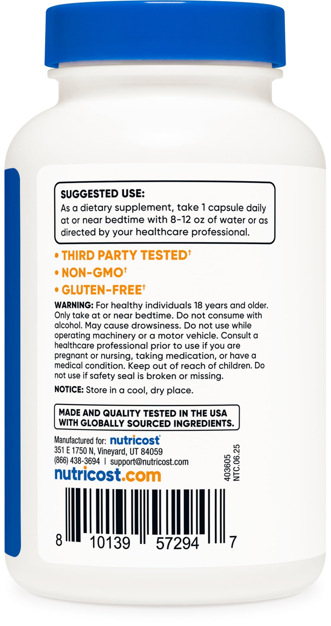 Nutricost Melatonin 5mg – 240 Capsules | 5mg Per Serving, Non-GMO, Gluten Free