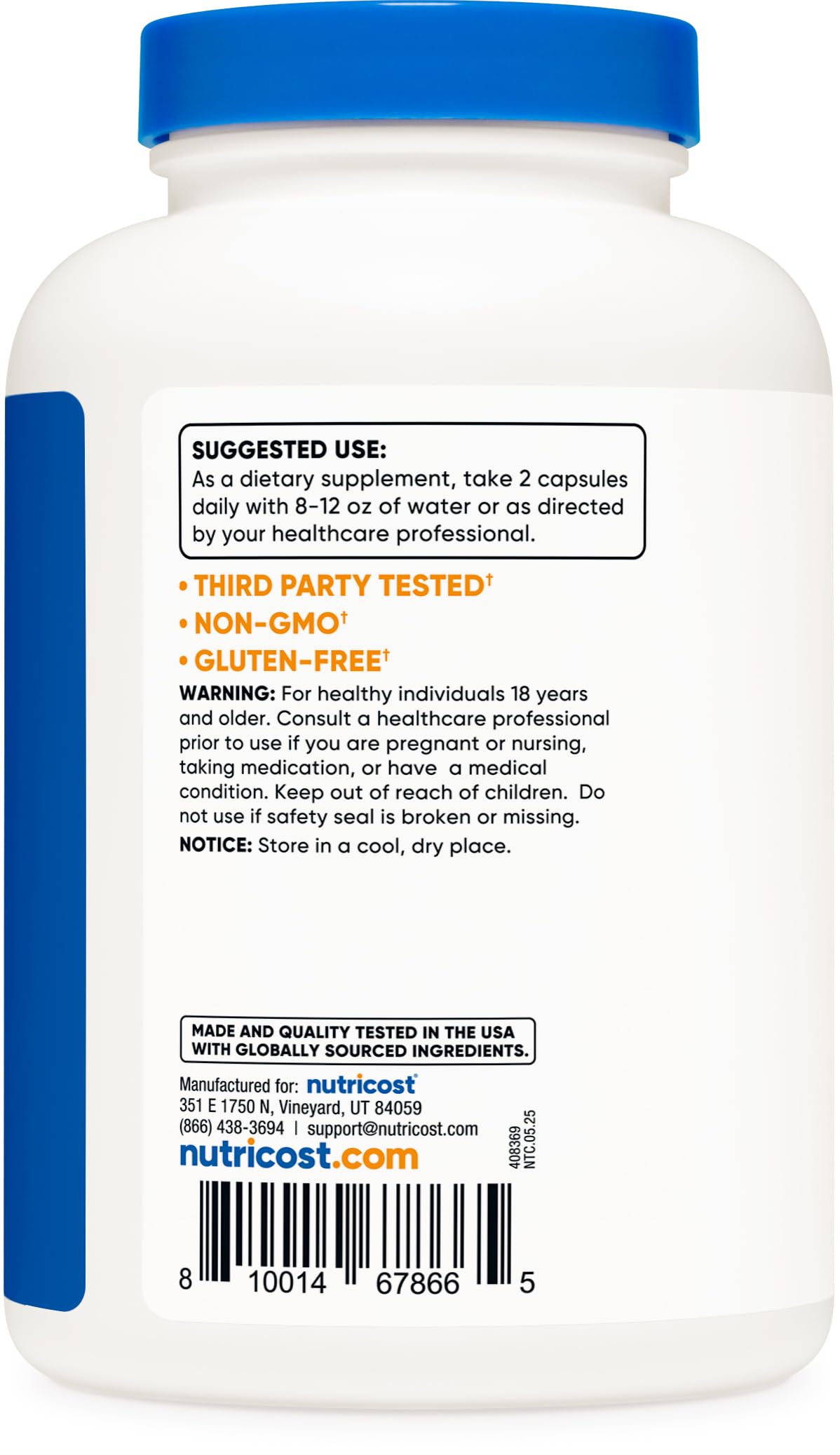 Nutricost Monolaurin 1000 mg - 240 Capsules, 120 Servings - Gluten-Free, Non-GMO, Vegan (Pack of 2)