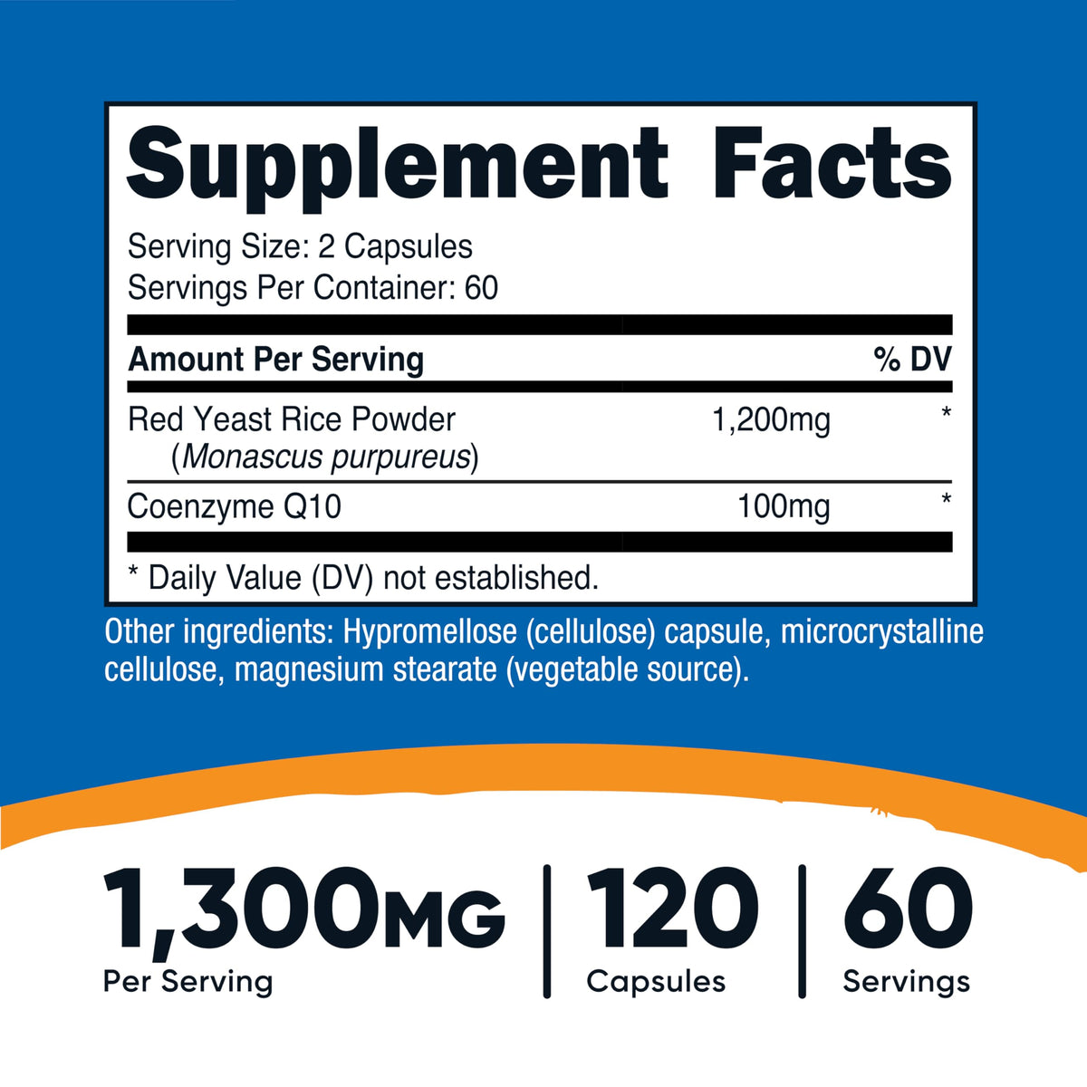 Nutricost Red Yeast Rice with CoQ10 1300mg – 120 Servings (Pack of 2) – Non-GMO, Gluten Free
