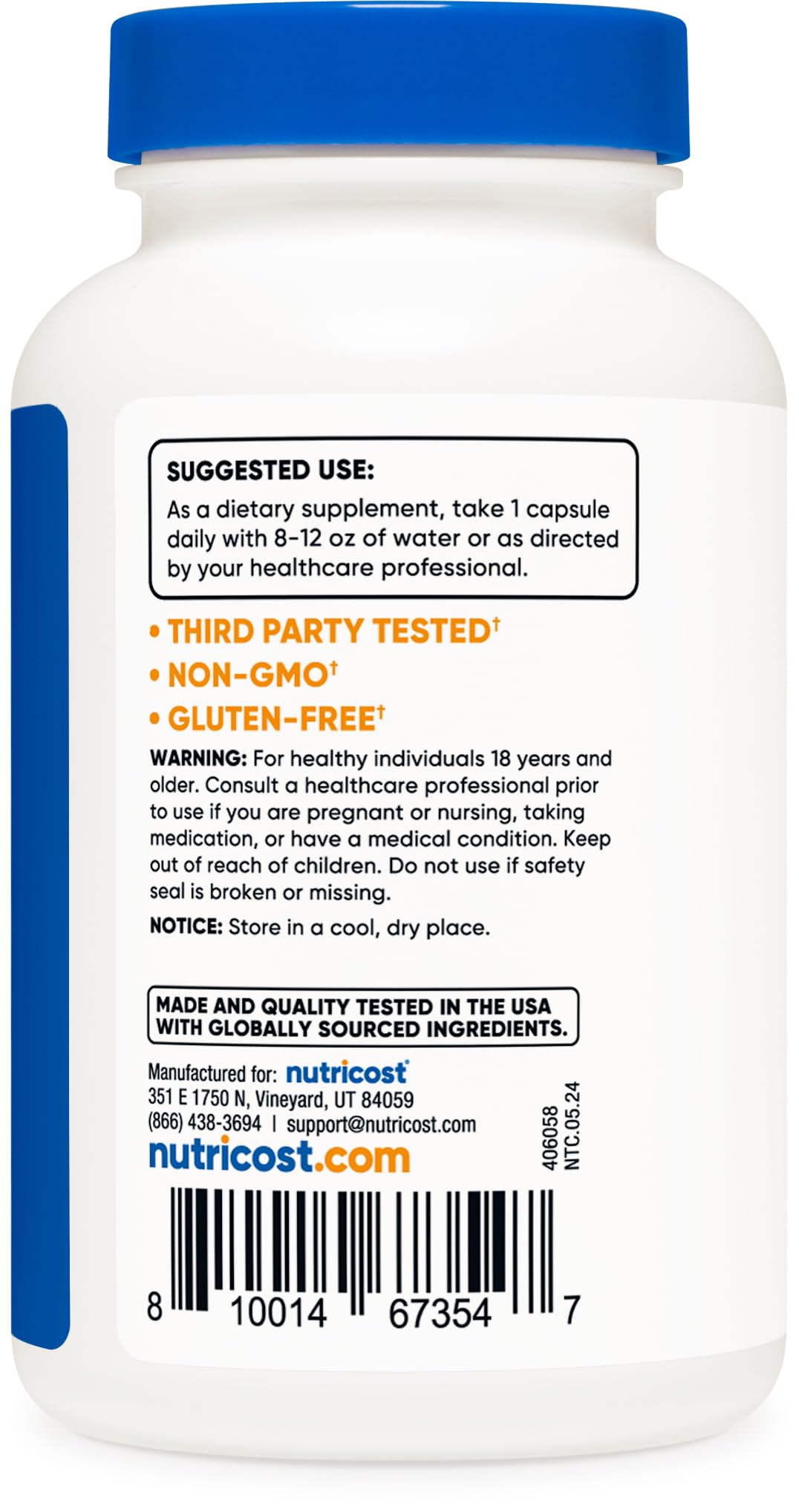 Nutricost Zinc Picolinate 30mg – 240 Capsules | Gluten Free & Non-GMO